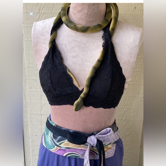 Gold Squares Hand Crafted Obi belt upcycled silk ties cummerbund Cinch OS - Picture 10 of 16